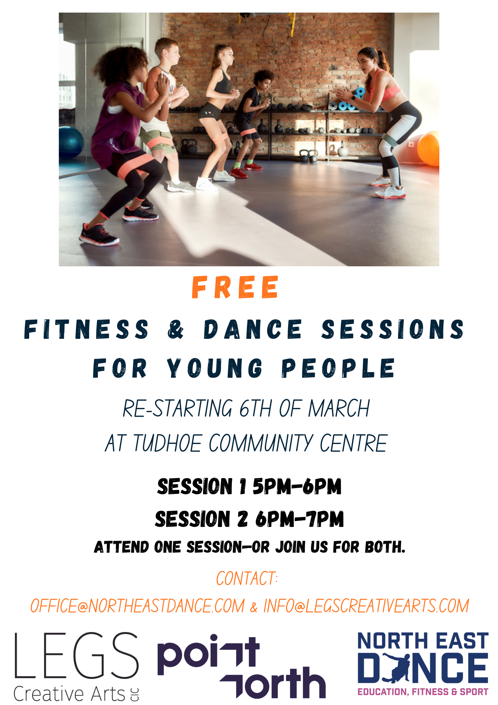 Legs Creative Arts & North East Dance sessions at Tudhoe CC